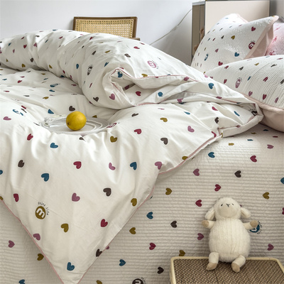 韩国小碎花全棉床盖四件套