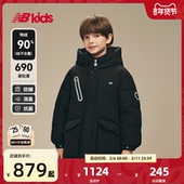 90%绒子含量 nb官方童装 儿童冬季 新品 斜拉链潮酷鸭绒羽绒服