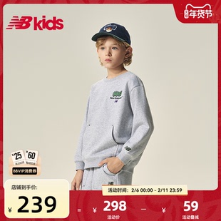 NewBalance nb官方童装 4-14岁秋季新品经典卡通舒适圆领套头卫衣
