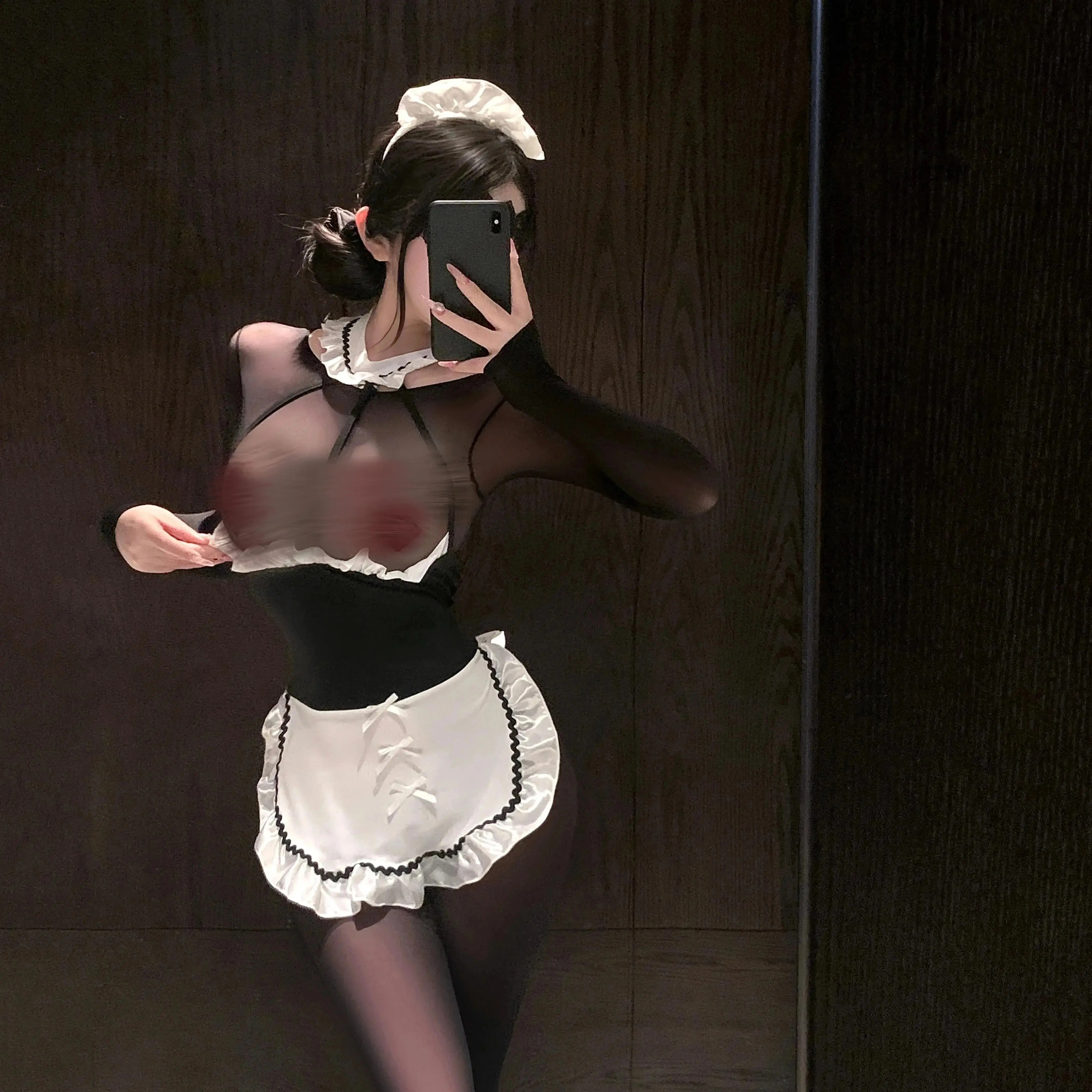 纯欲女仆制服内衣套装白色