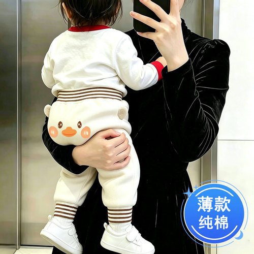 宝宝裤子春秋婴儿裤纯棉婴儿打底裤春秋款大屁屁早秋可爱大pp裤薄