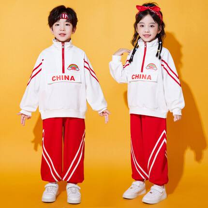 开幕式中小学生啦啦队儿童班服入场运动会团体演出服幼儿园表演