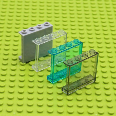 兼容积木小颗粒积木窗户1x4x3平面透明墙板87543MOC街景橱窗配件