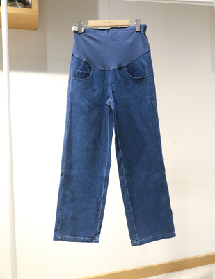 爱美妈咪孕妇牛仔裤阔腿裤棉柔