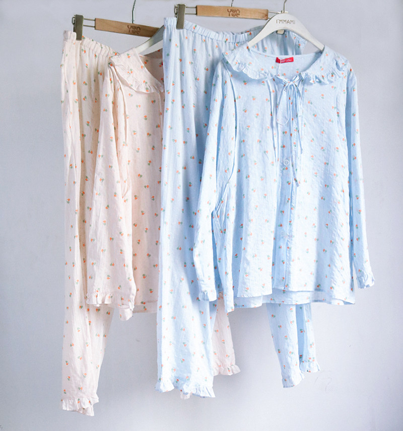 孕出色夏季对襟侧开式月子服翻领减龄长袖孕妇哺乳衣薄款J12023