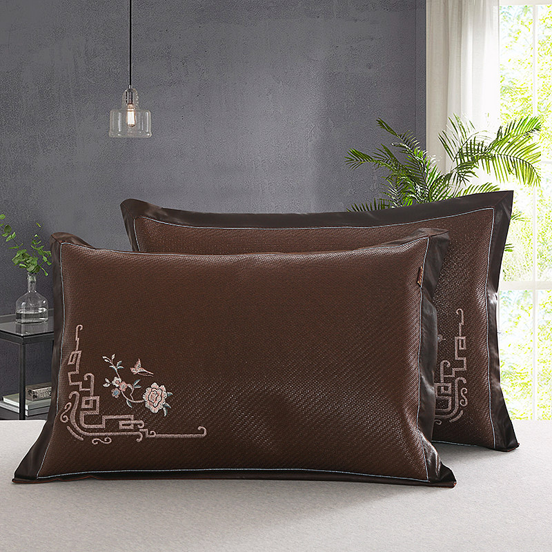 夏季凉席冰丝枕头套 草席竹席藤席枕套芯床上宿舍学生单双人枕套