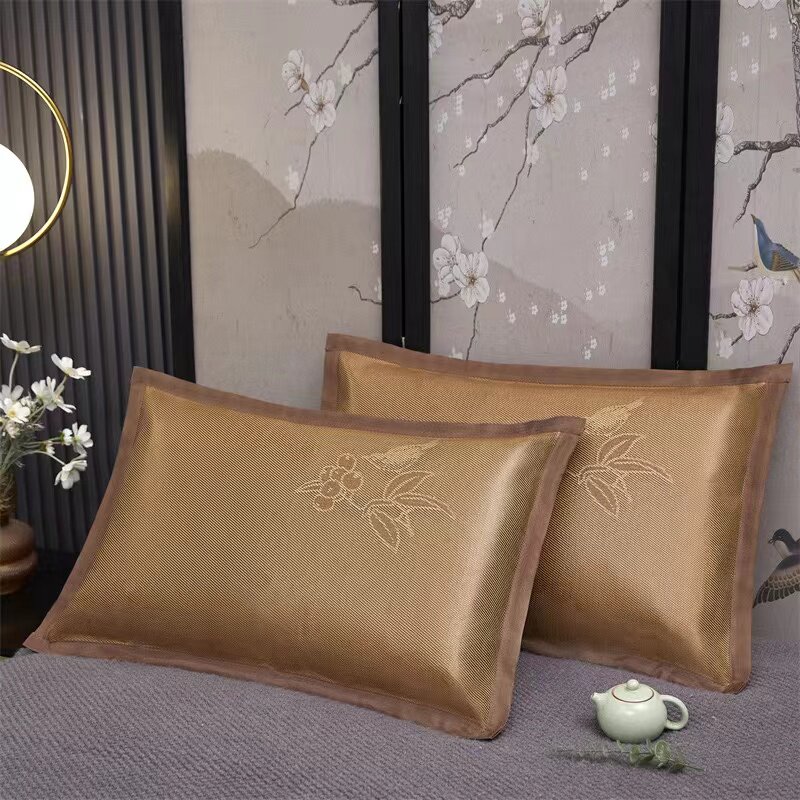 夏季枕套成人枕芯套冰丝凉席藤枕头套夏天透气防滑藤枕席