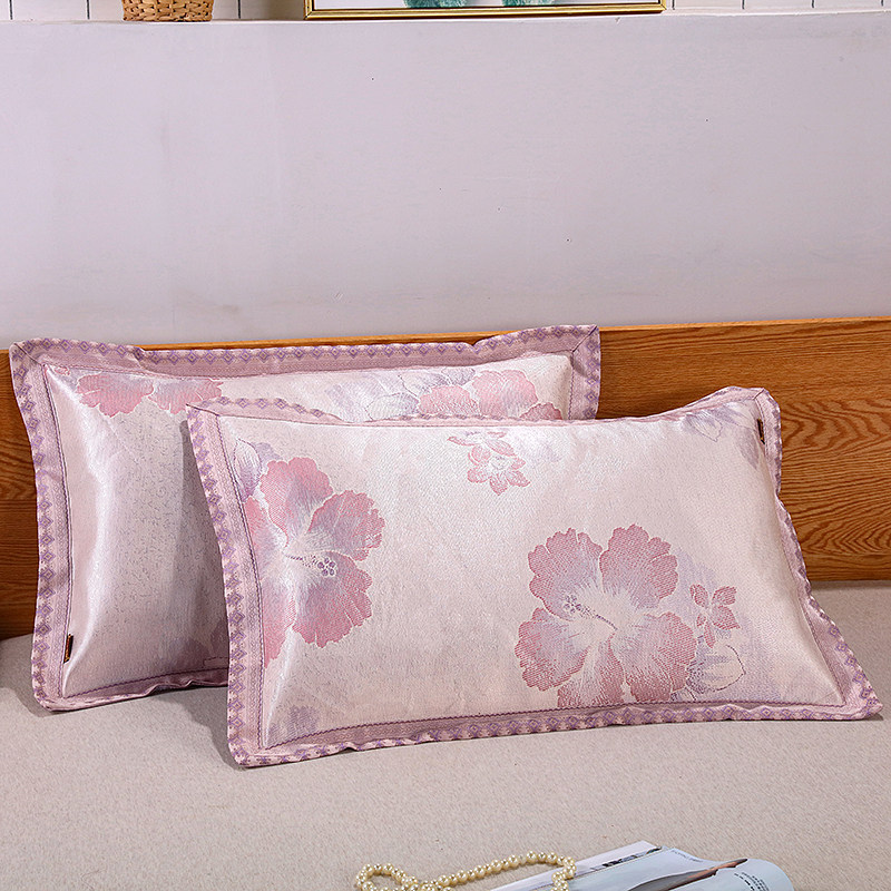 夏季凉席枕套双面冰丝冰藤信封可水洗夏天加厚冰丝单人枕头套包邮