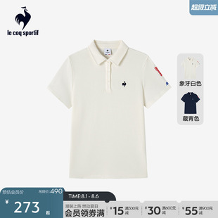 乐卡克公鸡春夏季 女士时尚 休闲polo衫 纯棉舒适透气复古风运动短袖