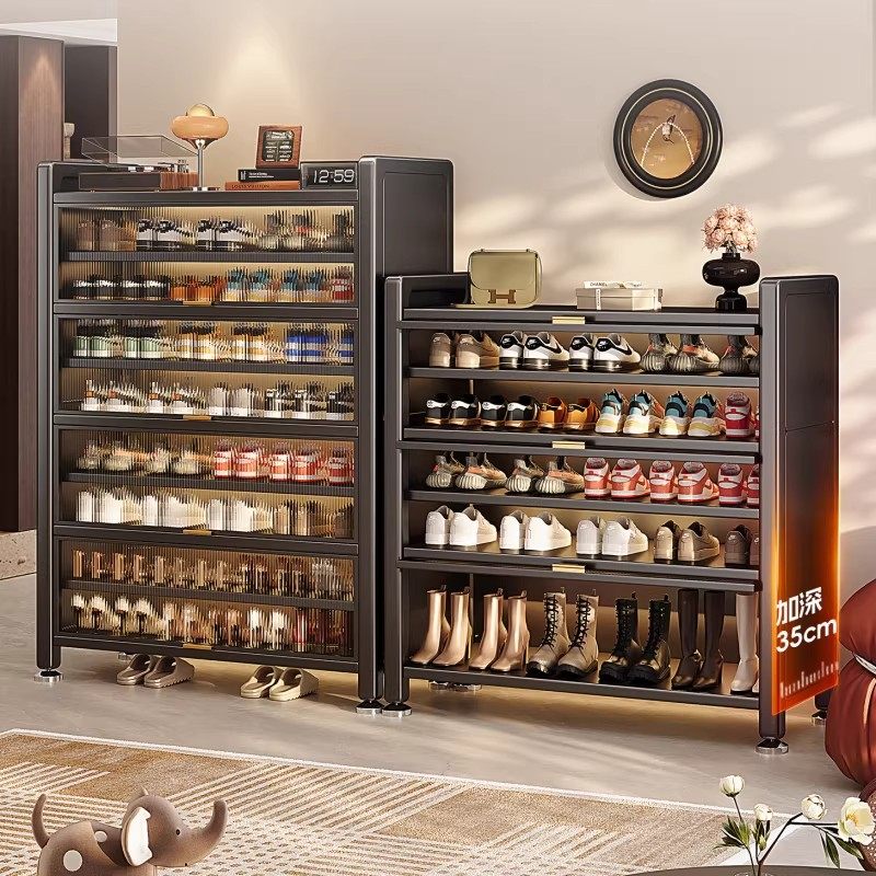 家用钢制防尘鞋柜门口玄关收纳鞋柜上翻门鞋柜大容量多层铁艺鞋架,住宅家具,鞋架,淘宝优惠券,粉丝福利购,淘宝优惠卷