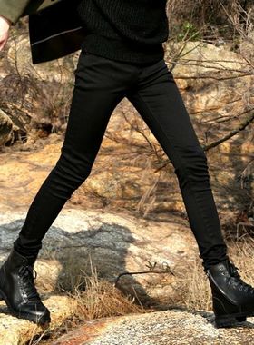 黑色牛仔裤男款高端小脚裤春季弹力2024春季新款修身男士休闲长裤