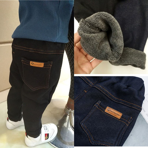 children Denim Boy trousers 2019 new pattern girl thickening Winter clothes keep warm Plush baby baby Korean Editionin the Children/Baby/Family fitted , Pants  category - from Buy2taobao.com to provide professional Taobao agent buy service