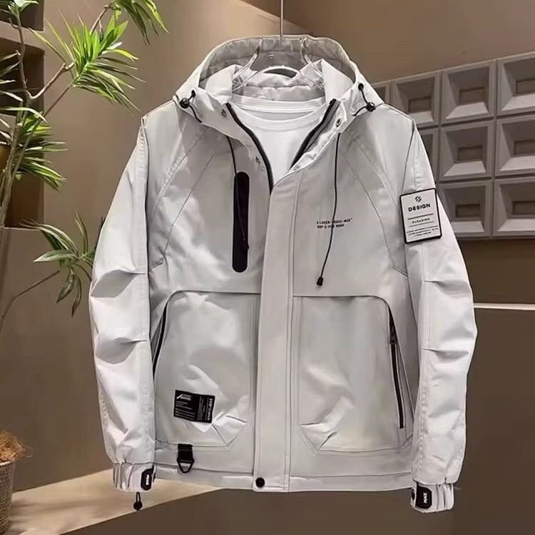 秋季户外防风冲锋衣男士春秋外套连帽2025新款潮牌复古工装夹克潮,男装,夹克,淘宝优惠券,粉丝福利购,淘宝优惠卷