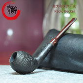 经典 全新特价 意大利保罗贝克PaoloBecker手工石楠木烟斗喷砂直式