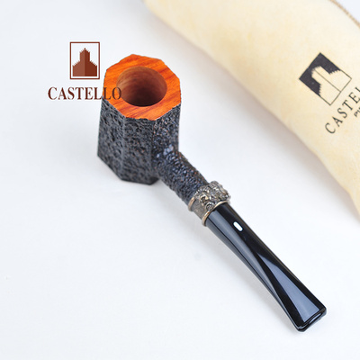 Castello烟斗限量纯银雕刻石楠木