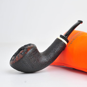 乌克兰康斯坦丁Konstantin手工石楠木烟斗黑色喷砂面自由式 都柏林