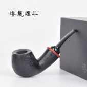 35哥漆龙烟斗黑色喷砂面进口石楠木手工制作自由式 索伦之眼抽吸好