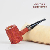 意大利卡斯特罗Castello烟斗石楠木纯银纪念双面神海岩Sea Rock系