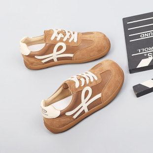 女鞋 德训鞋 新款 特大号时尚 大码 脚宽胖板鞋 2025秋季 43休闲单鞋