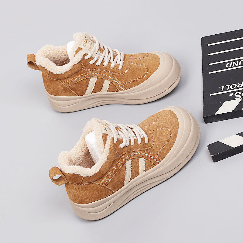 胖mm鞋宽胖脚棉鞋41-43大码女鞋2025冬新款高帮鞋时尚加绒板鞋,女鞋,棉鞋,淘宝优惠券,粉丝福利购,淘宝优惠卷