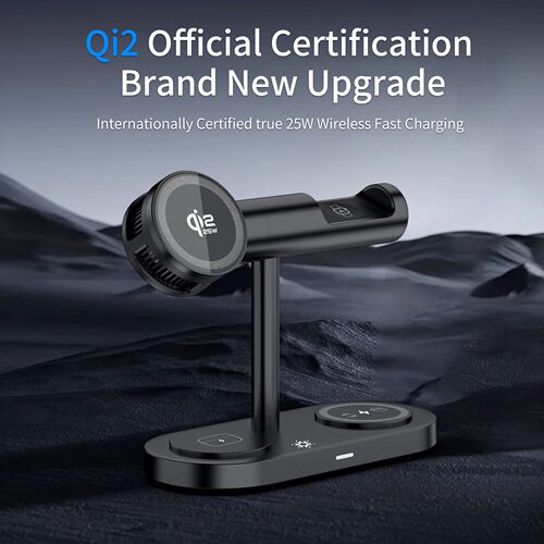 7合1Qi2磁吸无线充电器25W快充智能散热手机手表耳机通用支架