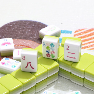 30号美式手搓麻将绿色美国麻将牌休闲娱乐棋牌拼色亚克力英文麻将