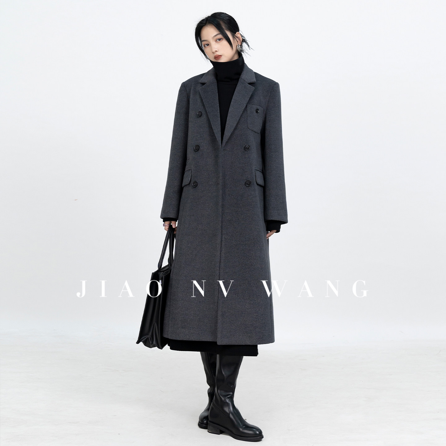 毛呢大衣女冬季加厚时尚通勤复古气质高级感宽松呢子长款西装外套,女装/女士精品,毛呢外套,淘宝优惠券,粉丝福利购,淘宝优惠卷