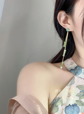 原创酒午新中式古风玉髓耳饰耳环