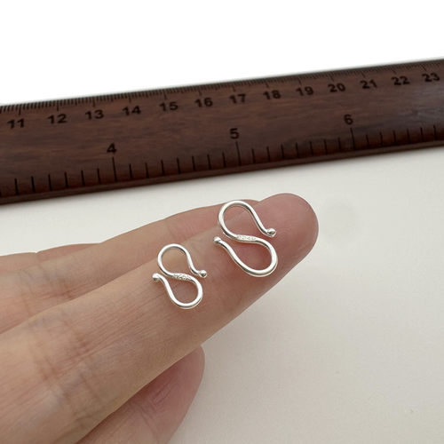 银扣两边开口S形连接扣S925纯银