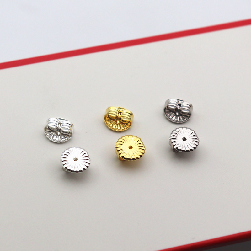 耳堵925纯银菊花圆盘耳扣耳饰