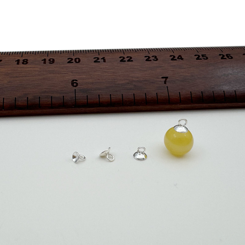 无孔珠子diy纯银S925没打孔珍珠