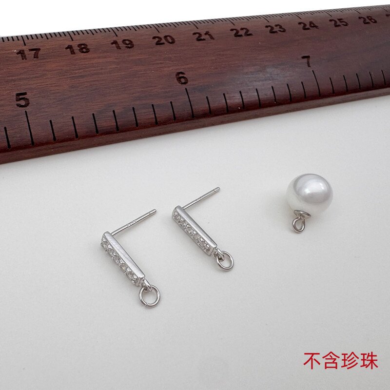 S925纯银耳环空托耳钉开口防过敏