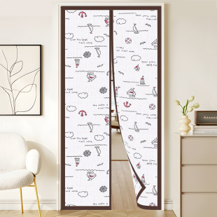 布艺门帘家用隔断帘防偷窥卧室防蚊磁吸隐私免打孔空调帘宿舍遮挡