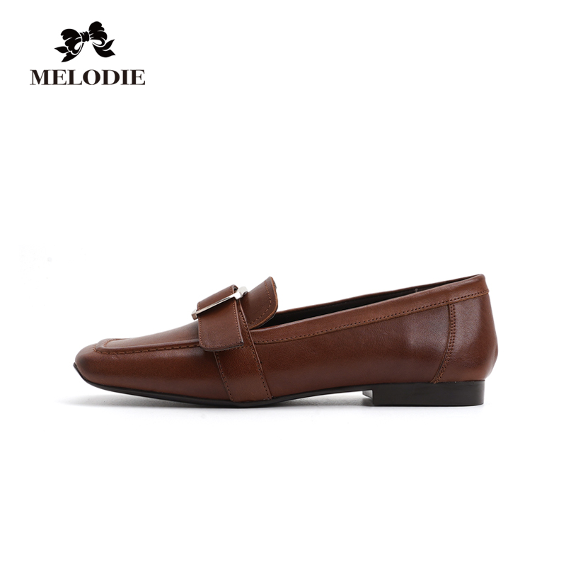 2025春季新款真皮乐福鞋女