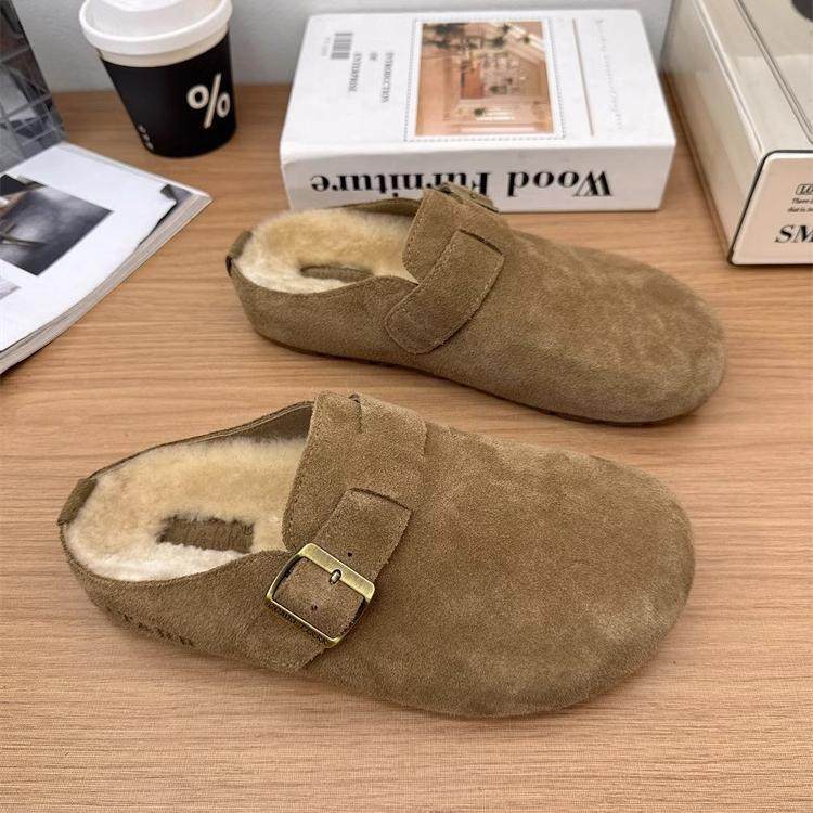磨砂皮复古羊羔毛包头半拖鞋女2026季新款外穿懒人毛毛勃肯拖鞋女,女鞋,其他拖鞋,淘宝优惠券,粉丝福利购,淘宝优惠卷