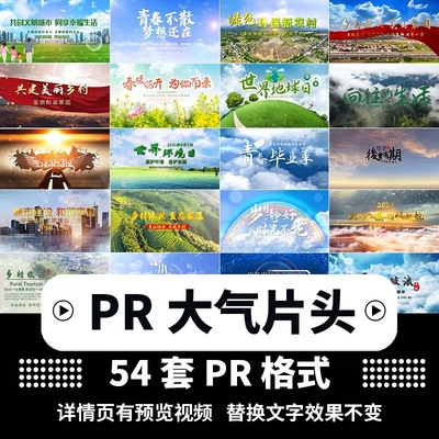 开场特效字幕剪辑文字体特效年会宣传片相册模板制作素材pr片头