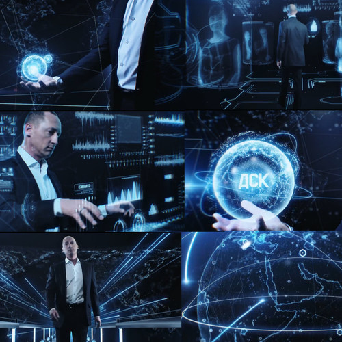 科技互联网5g科幻人机交互全息投影触摸屏虚拟现实vr体验视频素材