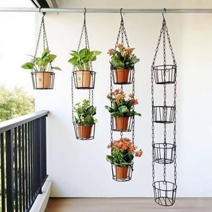 铁艺阳台多肉花架多层吊篮花盆悬挂架绿萝挂篮吊兰悬挂架垂吊花架