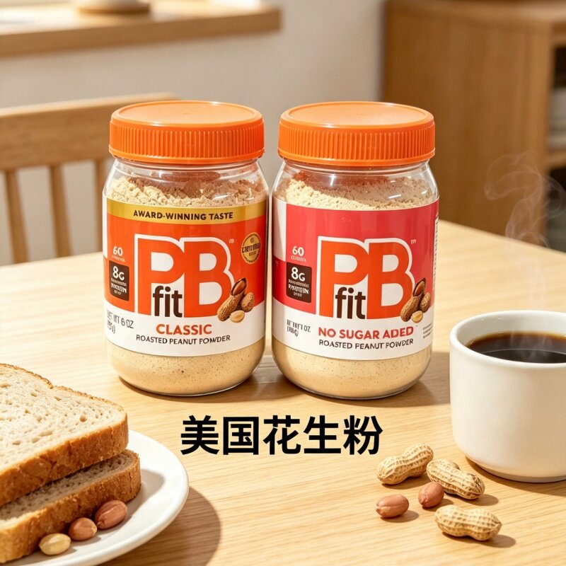 美国进口PBfit花生粉三明治面包原味花生酱拌面抹吐司蘸料好味