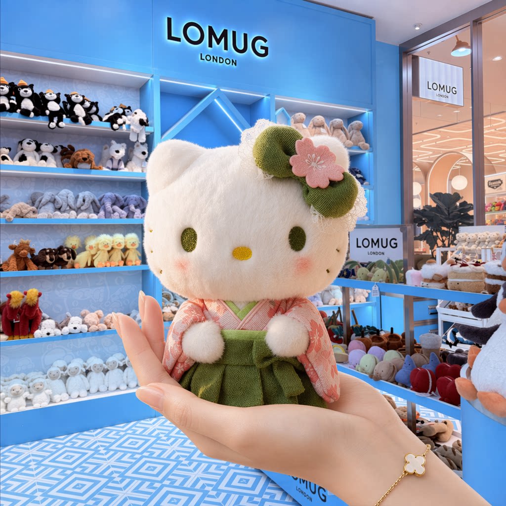 日本正品LOMUG京都HelloKitty限定抹茶和服毛绒挂件包包玩偶礼物