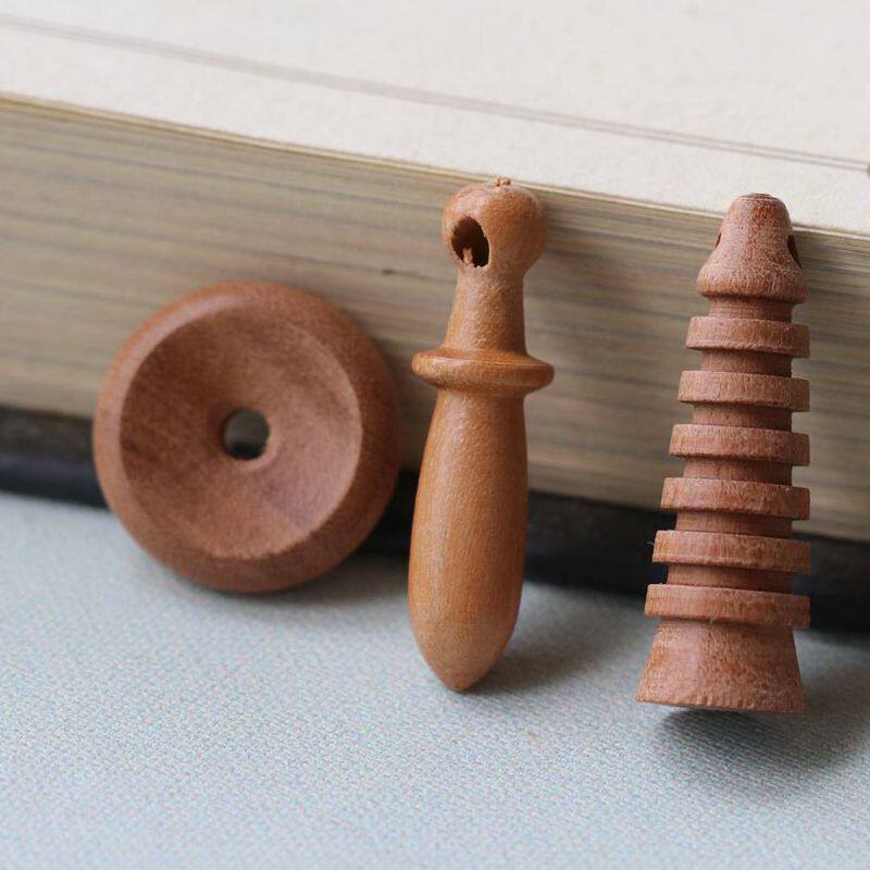 桃木雕刻平安扣棒槌文昌塔 配件 木质工艺品 饰品diy编织手链