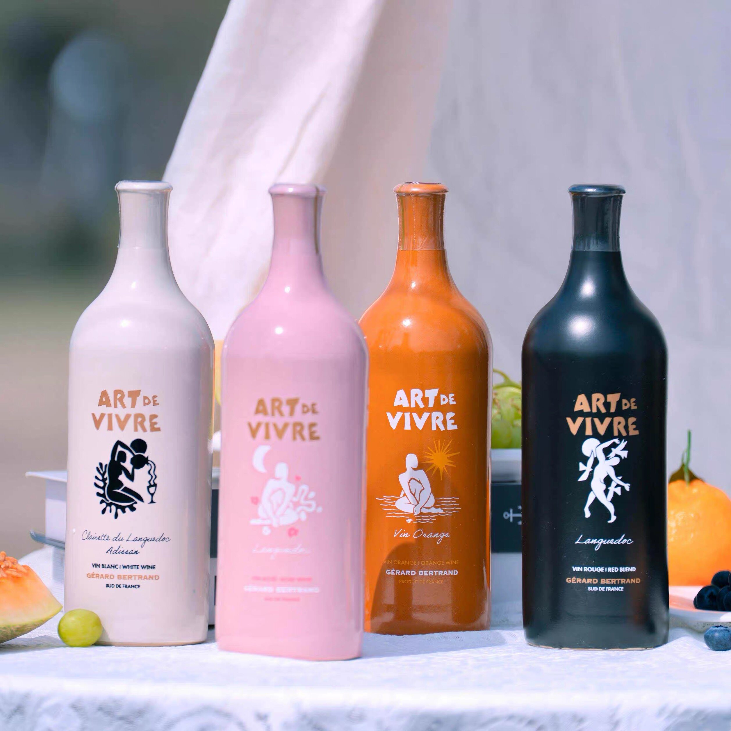 法国进口吉哈伯通酒庄陶罐艺术家橙酒半干白桃红干红葡萄酒750ml