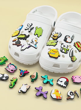 crocs鞋扣洞洞鞋花配饰卡通动物可爱成人儿童洞洞手环装饰PVC鞋扣