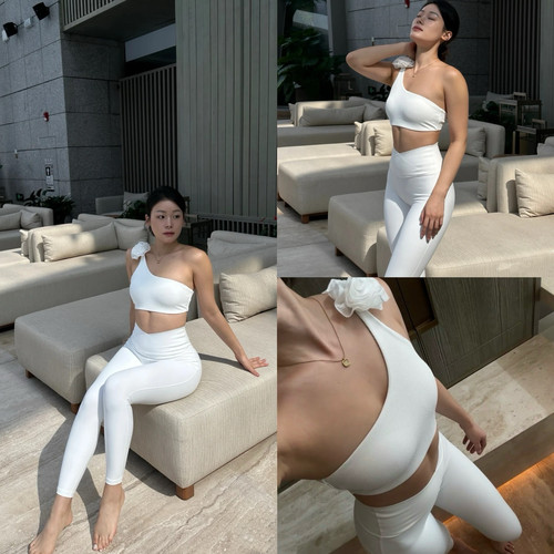 绝美性感单肩健身背心女带胸垫防震运动内衣美背瑜伽服文胸春新款