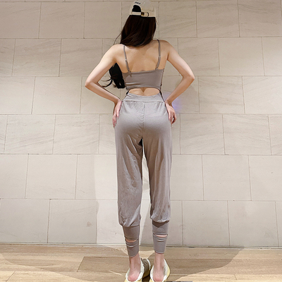 训练连体健身服女普拉提运动服吊带欧美绝美瑜伽背心套装夏新款