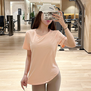 外穿宽松健身短袖 女速干遮肚子跑步运动T恤高级感瑜伽服上衣春季