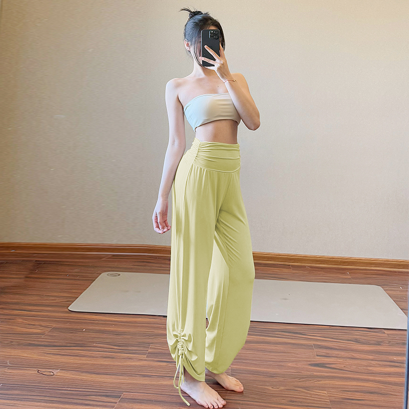 多巴胺高腰宽松绝美健身裤女运动裤普拉提训练内观流舞蹈瑜伽服秋