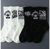 加厚款 涂鸦袜子男士 百搭高颜值长筒秋季 青少年学生运动男长袜ins