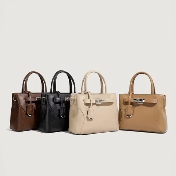 气质通勤风简约PU材质单肩包小方包女士横款方型手提包单肩斜挎包