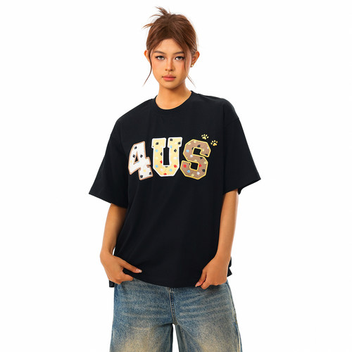 FORUYES春夏情侣爪印短袖T恤